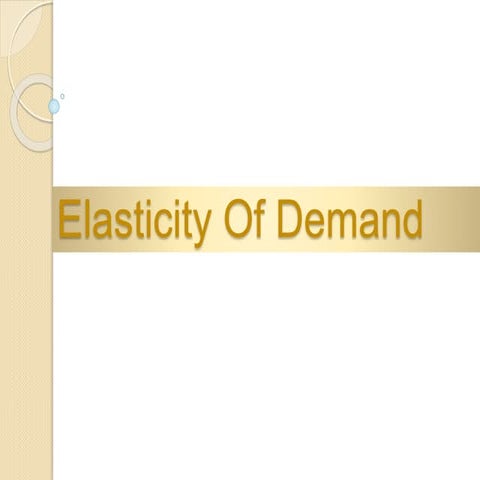 Elasticity of demand