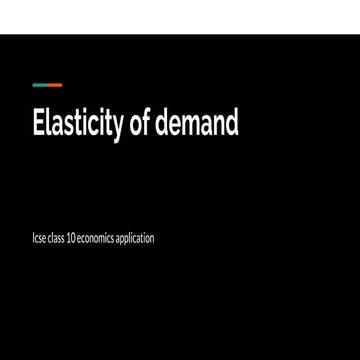 Elasticity of demand