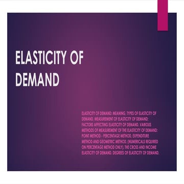 Elasticity of demand | PPTX