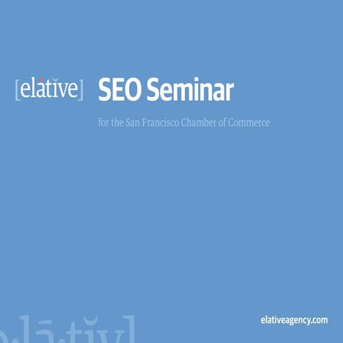 SEO Seminar for SF Chamber