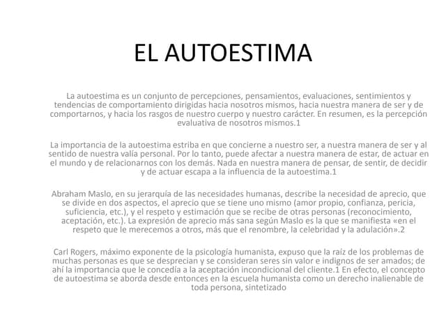 El autoestima