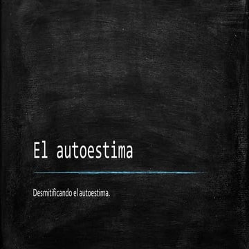 El autoestima