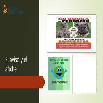 El aviso y el afiche. 3ero Básico- Lenguaje