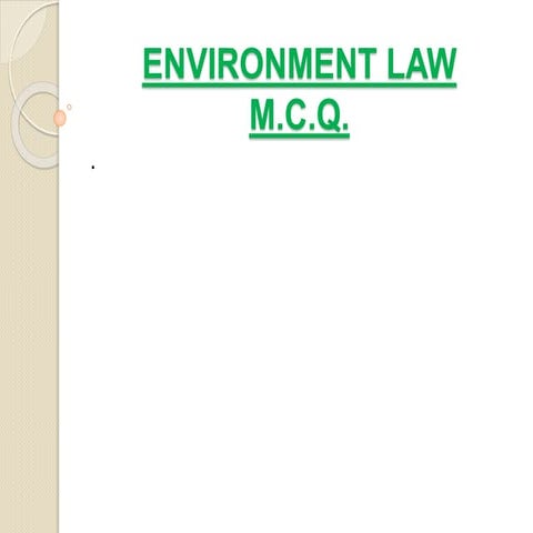 environment Law MCQ