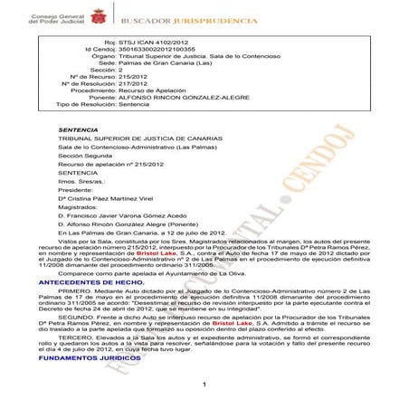 El Ayuntamiento de La Oliva ocupó ilegalmente terrenos propiedad de BRISTOL LAKE, S.L.