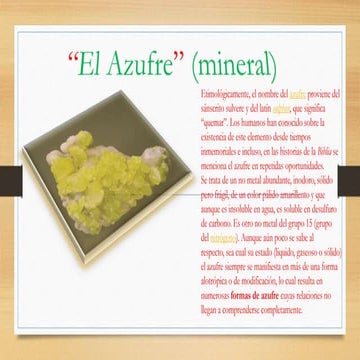El azufre ( mineral ) | PPTX