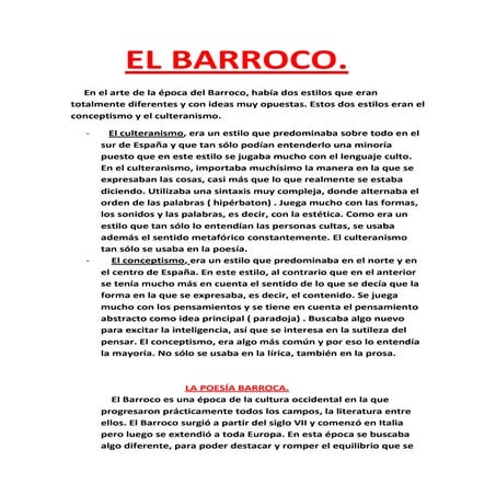 Texto sobre el Barroco