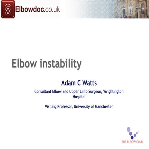 Elbow instability adam watts