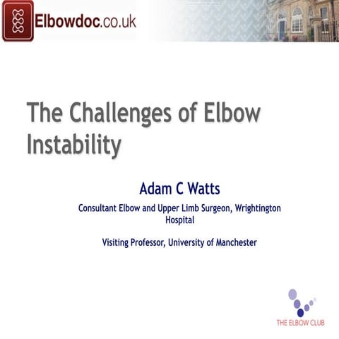 The Challenges of Elbow Instability