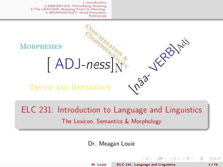 Introduction to Language and Linguistics 004 The Lexicon, Morphology…