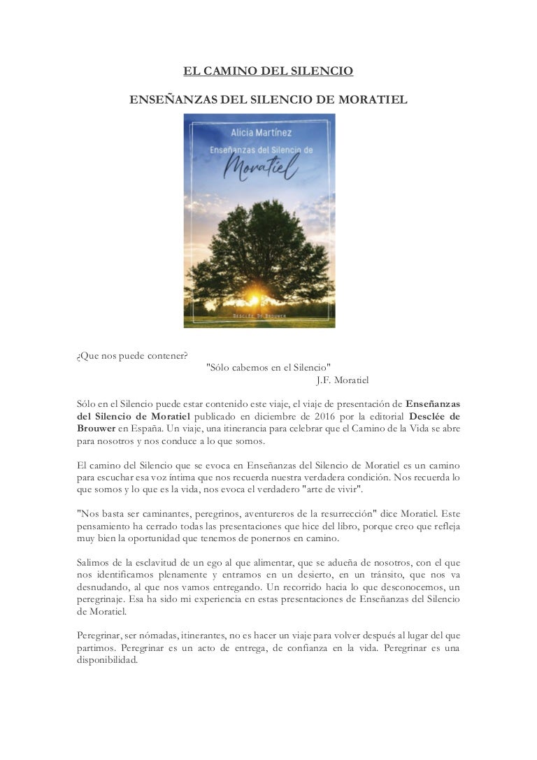 'El camino del silencio'. Presentación del libro