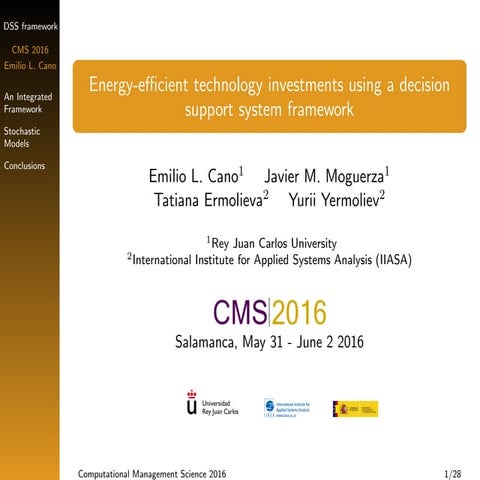 Energy-efficient technology investments using a decision support system frame...