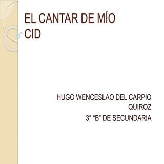 El cantar del Mio Cid