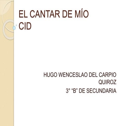 El cantar del Mio Cid