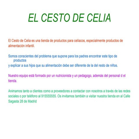 El cesto de Celia: productos para celíacos