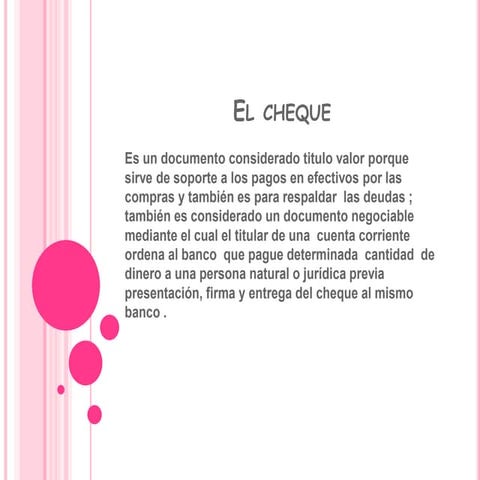 El cheque | PPTX