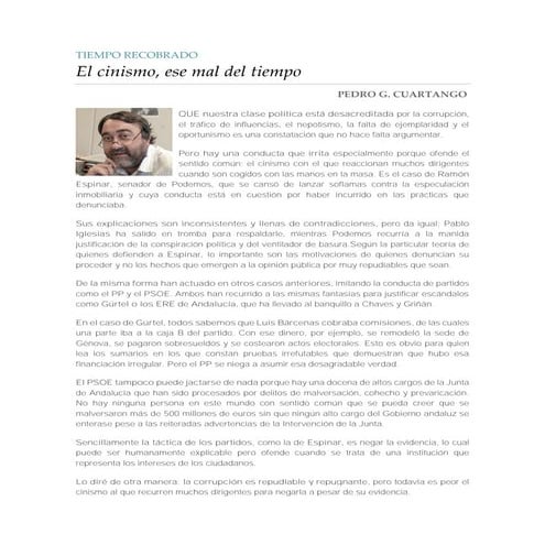 El Cinismo, ese male del tiempo