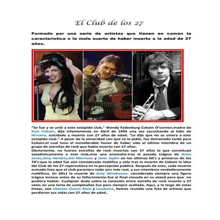 EL CLUB DE LOS 27 | PDF