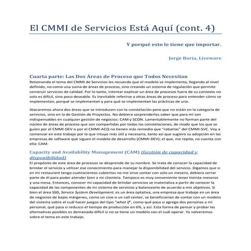 El cmmi de servicios está aquí 4