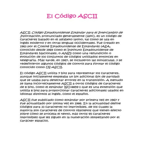 El codigoo acsii