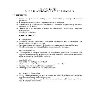 El collage programación didáctica