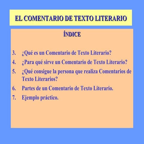 El comentario de texto literario