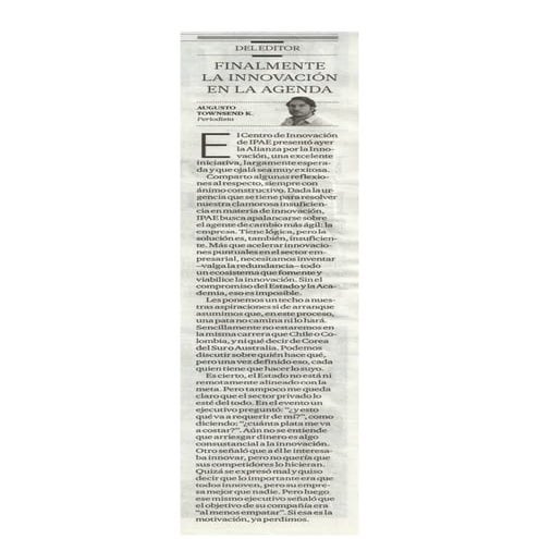 "Finalmente, la Innovación en la Agenda"