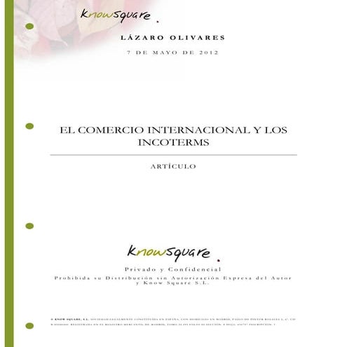 El Comercio Internacional Y Los Incoterms