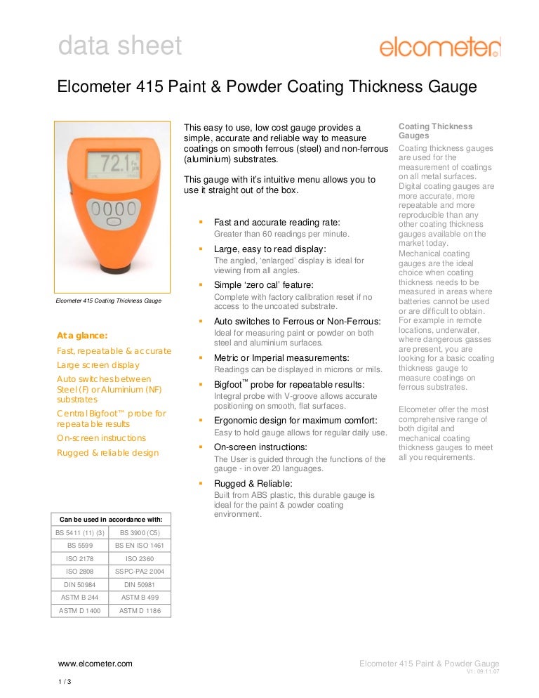 415 Paint Powder Coating Thickness gauge provides a simple,…