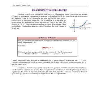 El concepto del limite (Cálculo I)