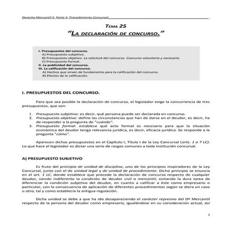 El concurso de acreedores