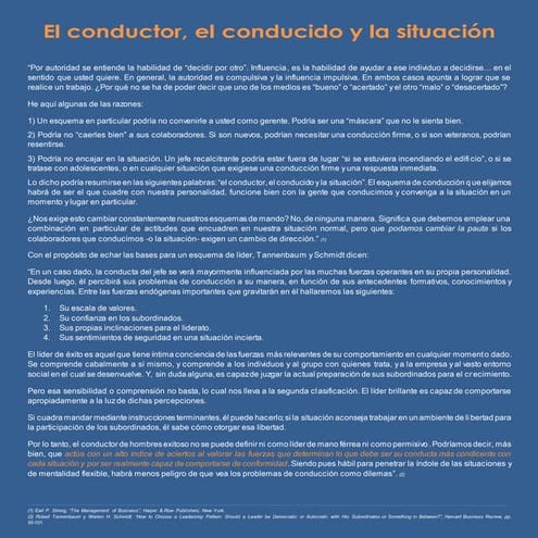 El conductor, el conducido y la situación 