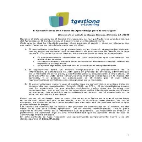 El conectivismo una teoría de aprendizaje para la era digital