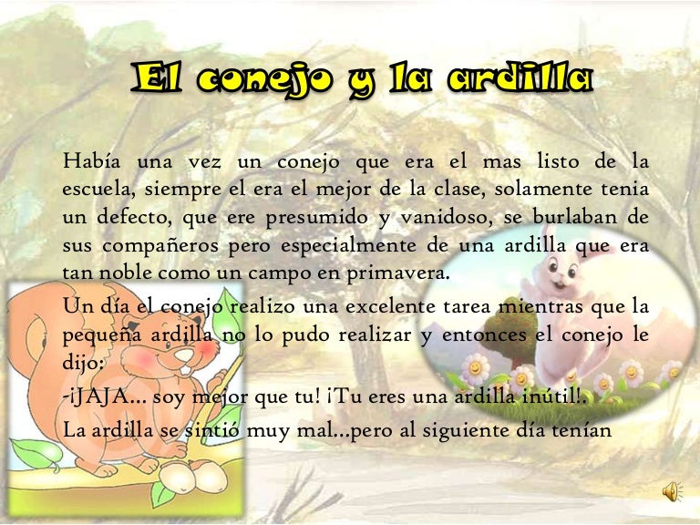 Cuento Del Leon Y El Conejo El conejo y la ardilla