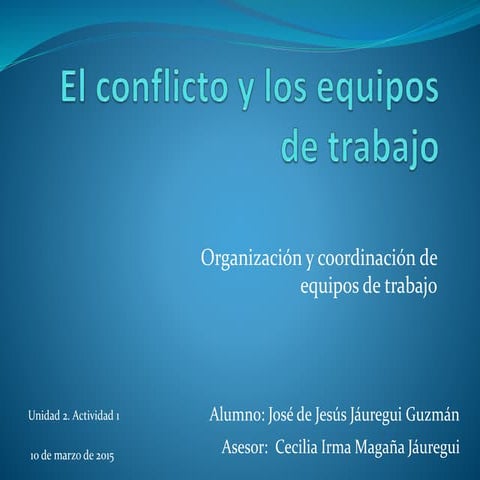 EL CONFLICTO POR JOSE DE JESUS JAUREGUI