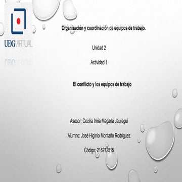 El conflicto y los equipos de trabajo unidad 2 actividad 1
