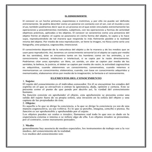 El conocimiento soria