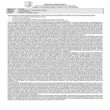 El conocimiento y la idea de bien en platón