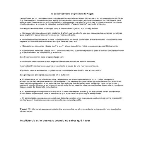 El enfoque constructivista de piaget | PPTX