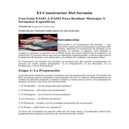 El constructor del sermón