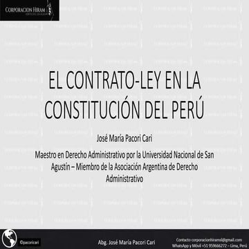EL CONTRATO-LEY EN LA CONSTITUCIÓN DEL PERÚ - DIAPOSITIVAS - AUTOR JOSÉ ...
