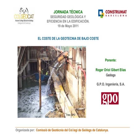El coste de la geotecnia de bajo coste r.o. gibert
