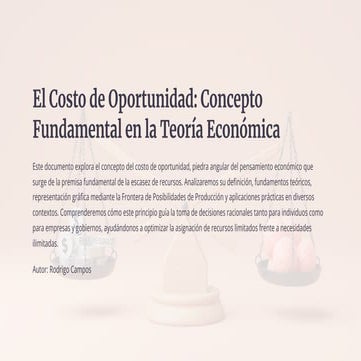 El costo de oportunidad y la necesidad de elegir | PPTX