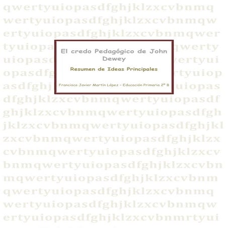 El credo pedagógico de john dewey