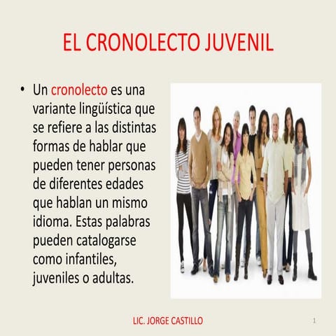 El cronolecto juvenil