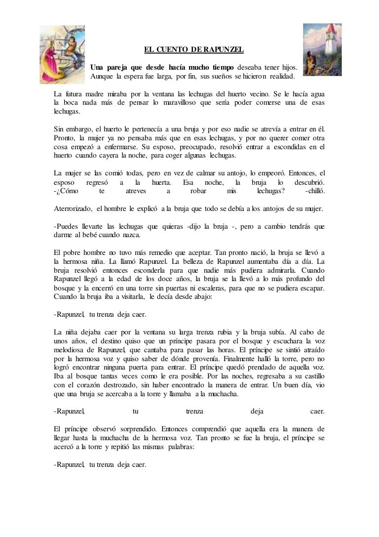 El cuento de rapunzel para el trabajo con niños de inicial