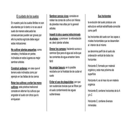 El cuidado de los suelos