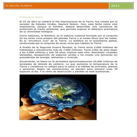 El día de la tierra