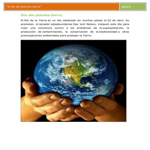 El día del planeta tierra