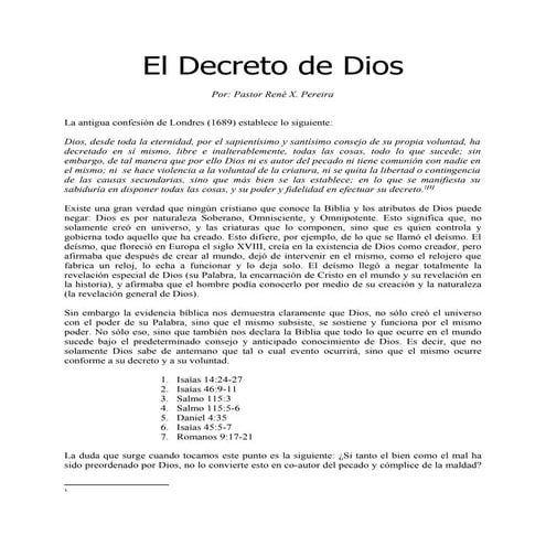 El decreto de dios